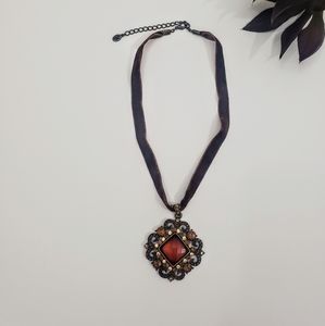 🎁Necklace In Brown Tones And Velvet